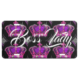 Boss Lady Aluminum License Plate
