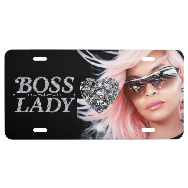 Boss Lady Aluminum License Plate (Front)