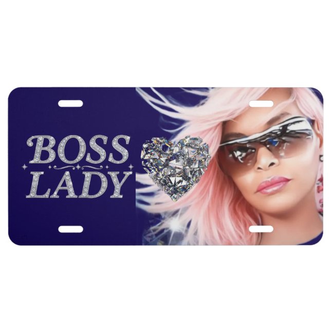 Boss Lady Aluminum License Plate (Front)