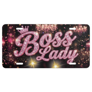 Boss Lady Aluminum License Plate
