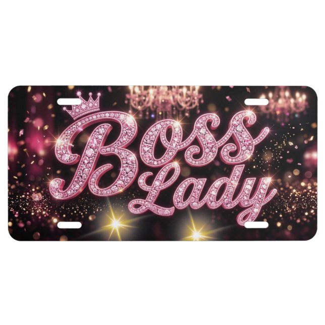 Boss Lady Aluminum License Plate (Front)