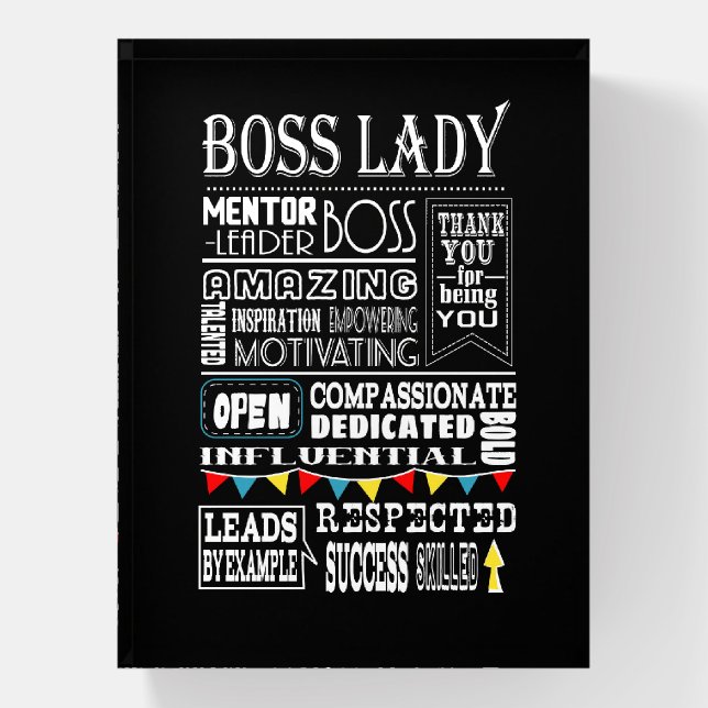 boss Lady appreciation thank  you Paperweight (Vertical)