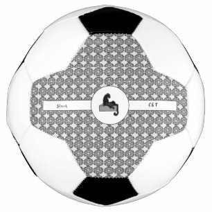 Boss Lady Black Cat and Pattern Flowers Soccer Ball