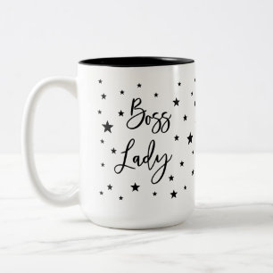 Boss lady black star Two-Tone coffee mug