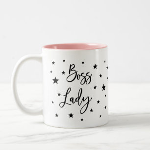 Boss lady black star Two-Tone coffee mug