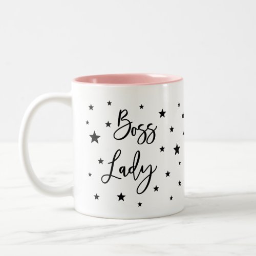Boss lady black star Two_Tone coffee mug