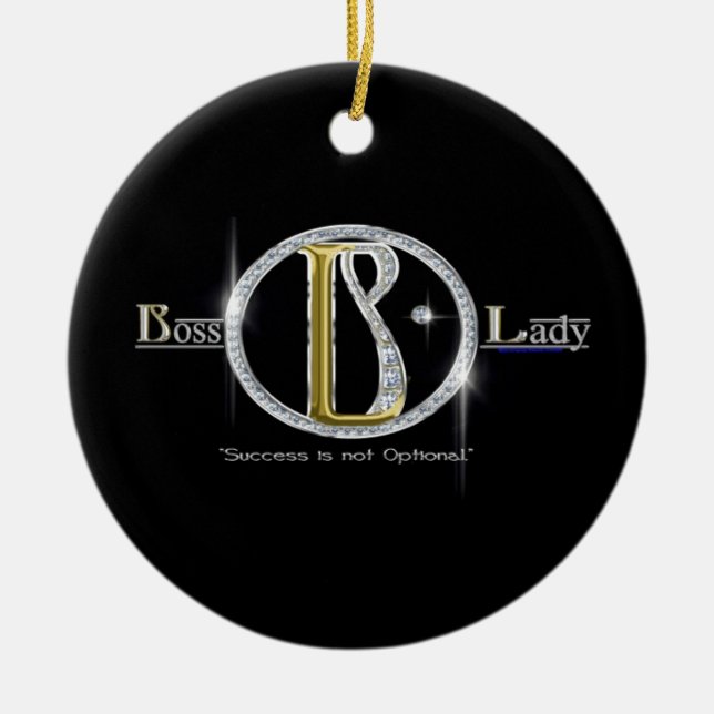 Boss Lady Bling Ceramic Ornament (Front)