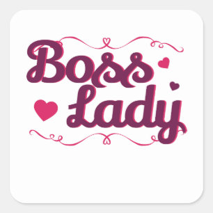 Boss Lady Boss s Day Women Female Supervisor Square Sticker