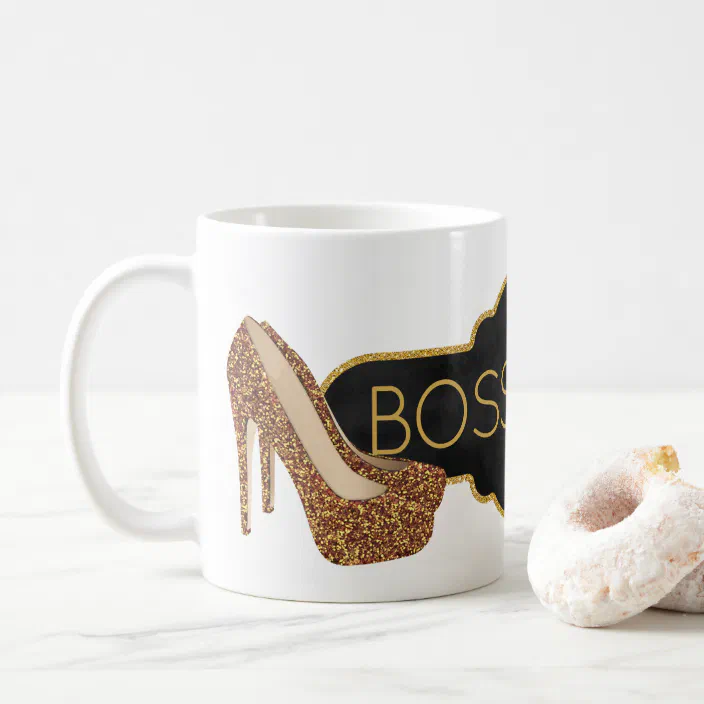 11oz Ceramic Mug With Boss Lady & Shoe Design 