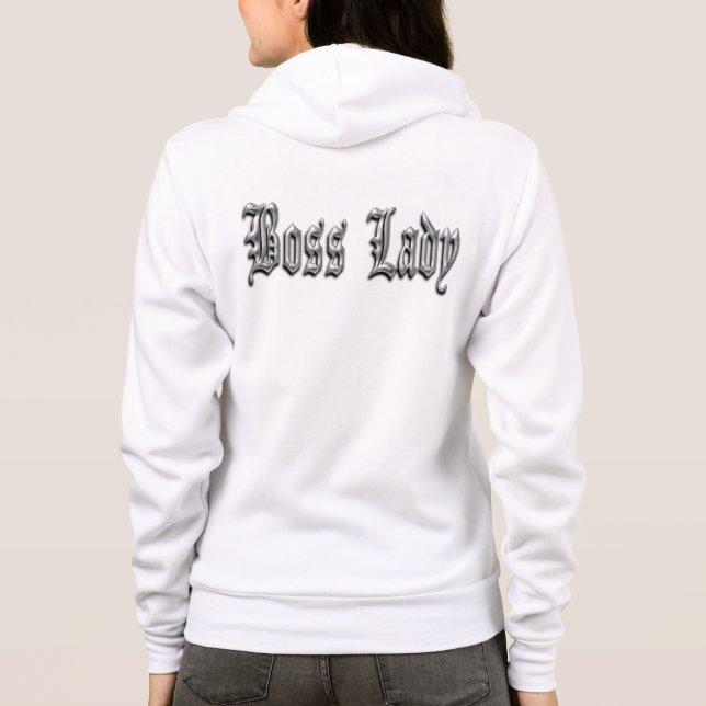 Boss Lady Classic Silver Logo Hoodie (Back)