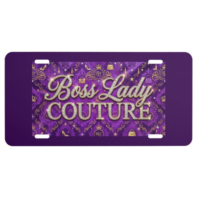 Boss Lady Couture Aluminum License Plate (Front)