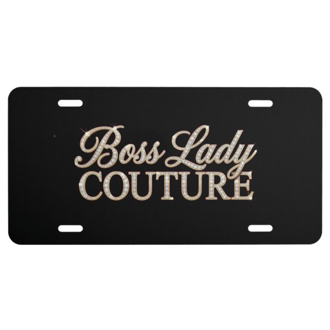 Boss Lady Couture Aluminum License Plate (Front)
