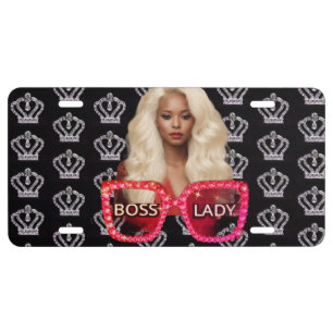 Boss Lady Crown Aluminum License Plate
