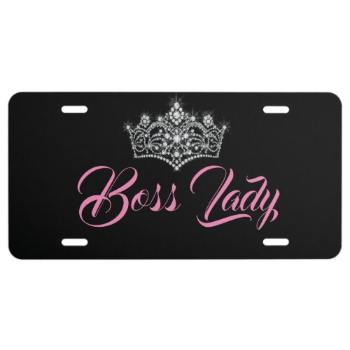 Boss Lady Crown Aluminum License Plate