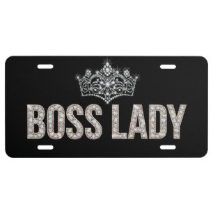 Boss Lady Crown Aluminum License Plate
