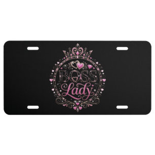 Boss Lady Crown Aluminum License Plate