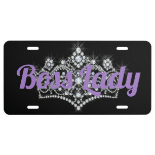 Boss Lady Crown Aluminum License Plate