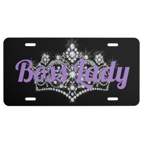 Boss Lady Crown Aluminum License Plate