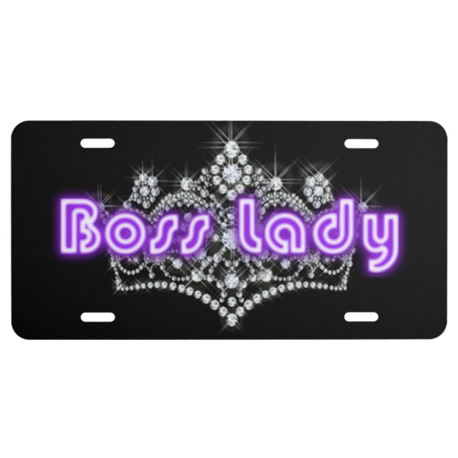 Boss Lady Crown License Plate (Front)