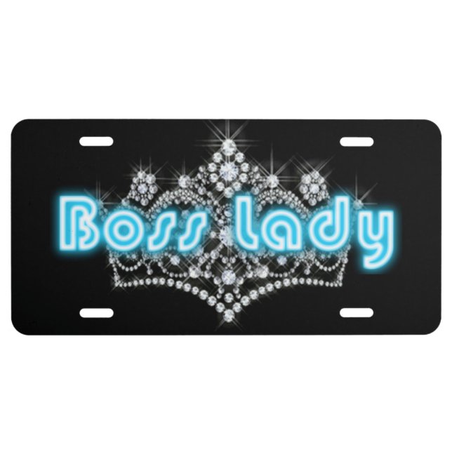 Boss Lady Crown License Plate (Front)