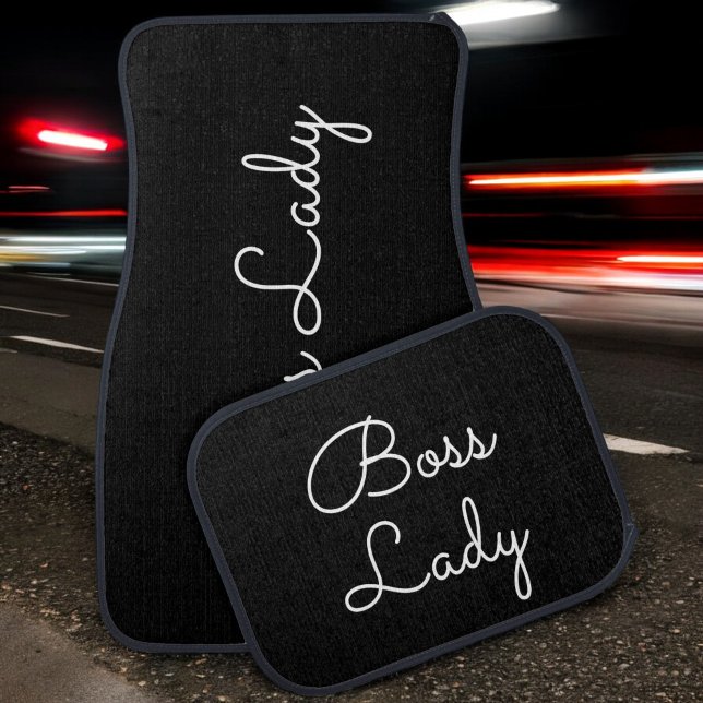 Boss Lady Custom Black White Classy Modern Car Floor Mat (Creator Uploaded)