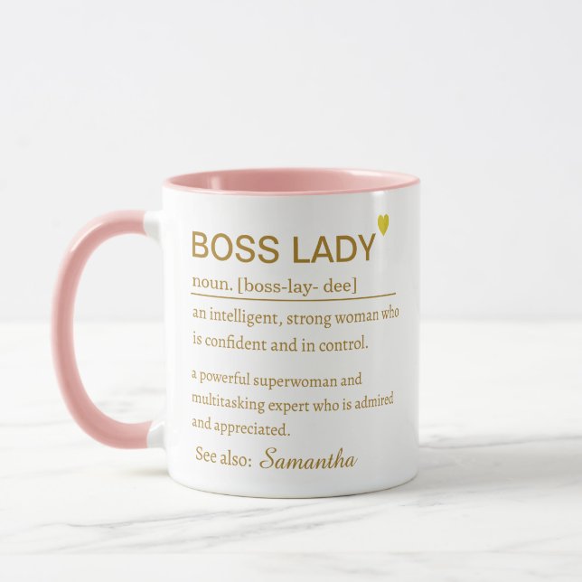 Boss Lady Definition Mug Empowering Office Gift (Left)