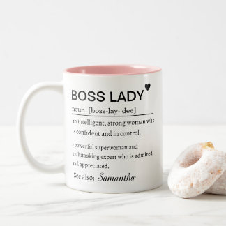 Boss Lady Definition Personalized Name  Two-Tone Coffee Mug