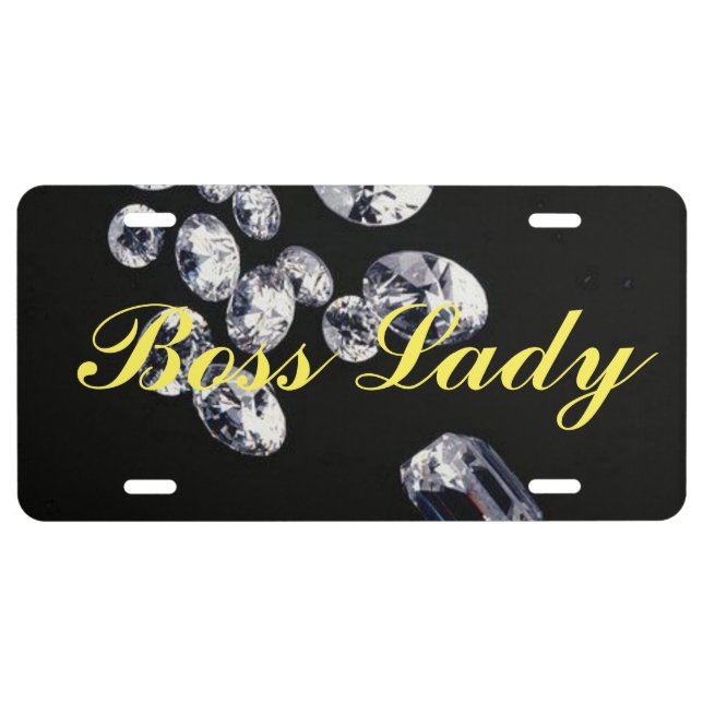 Boss Lady Diamonds Aluminum License Plate (Front)