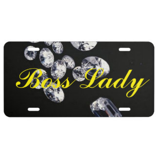 Boss Lady Diamonds Aluminum License Plate