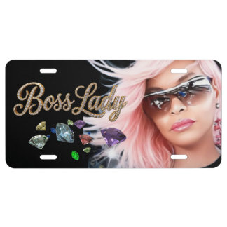 Boss Lady Diamonds Aluminum License Plate