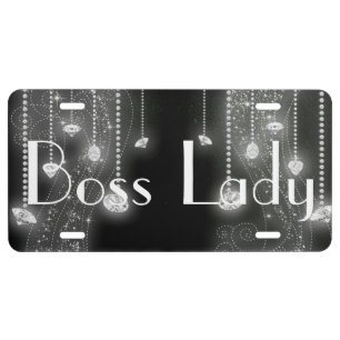 Boss Lady Diamonds Aluminum License Plate