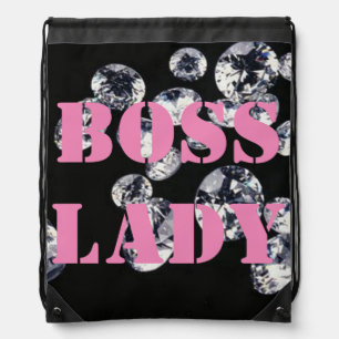 Boss Lady Diamonds Drawstring Backpack