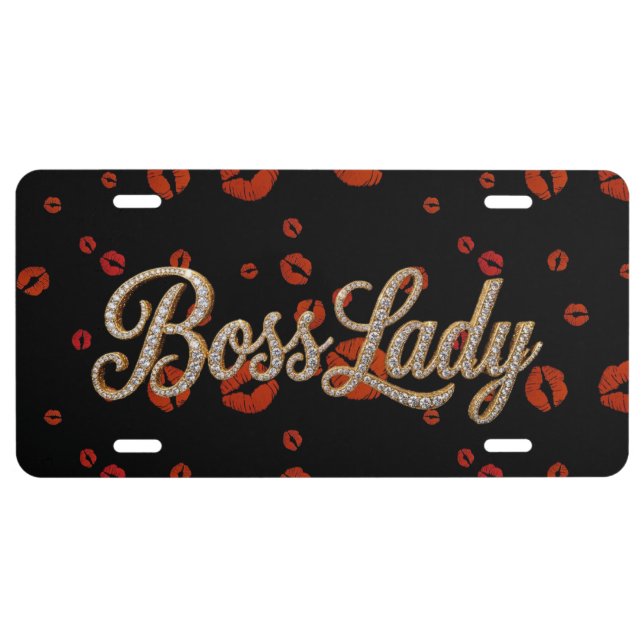 Boss Lady Diamonds License Plate (Front)