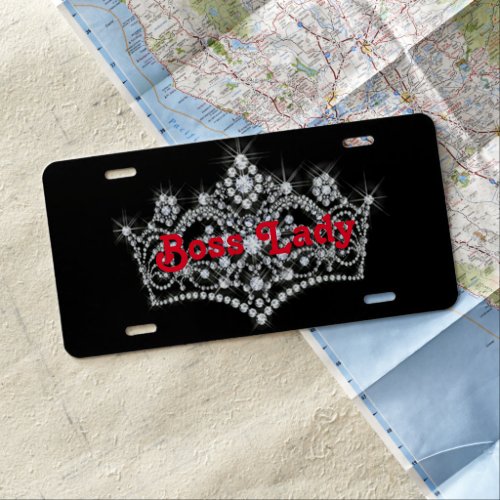 Boss Lady Diamonds License Plate