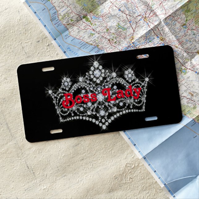 Boss Lady Diamonds License Plate (In Situ)