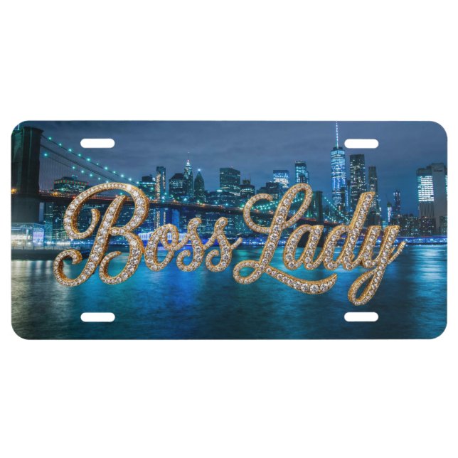 Boss Lady Diamonds License Plate (Front)
