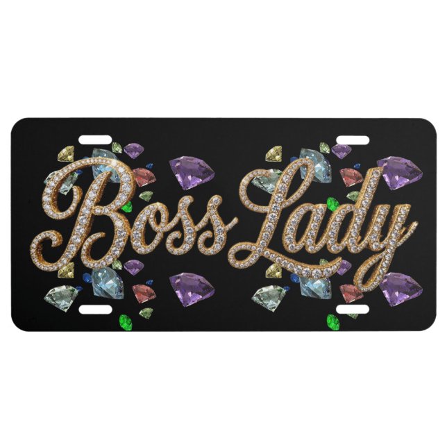 Boss Lady Diamonds License Plate (Front)