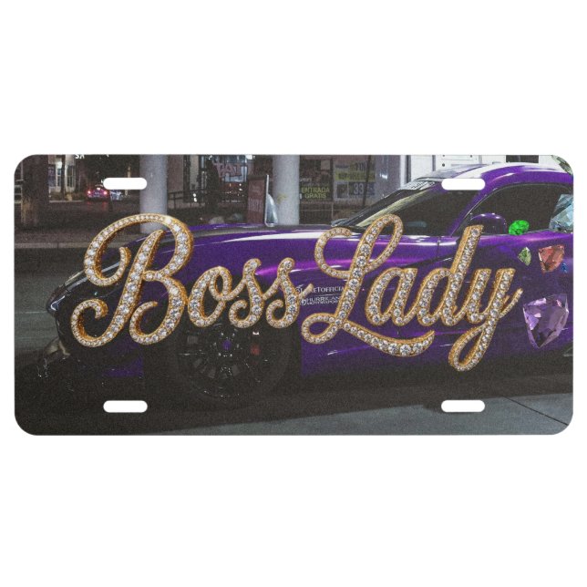 Boss Lady Diamonds License Plate (Front)