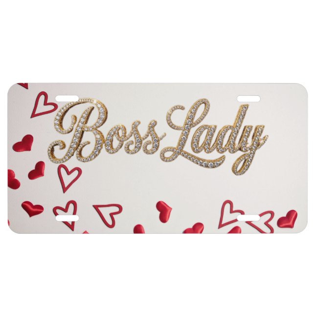 Boss Lady Diamonds License Plate (Front)
