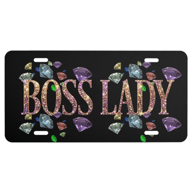Boss Lady Diamonds License Plate (Front)