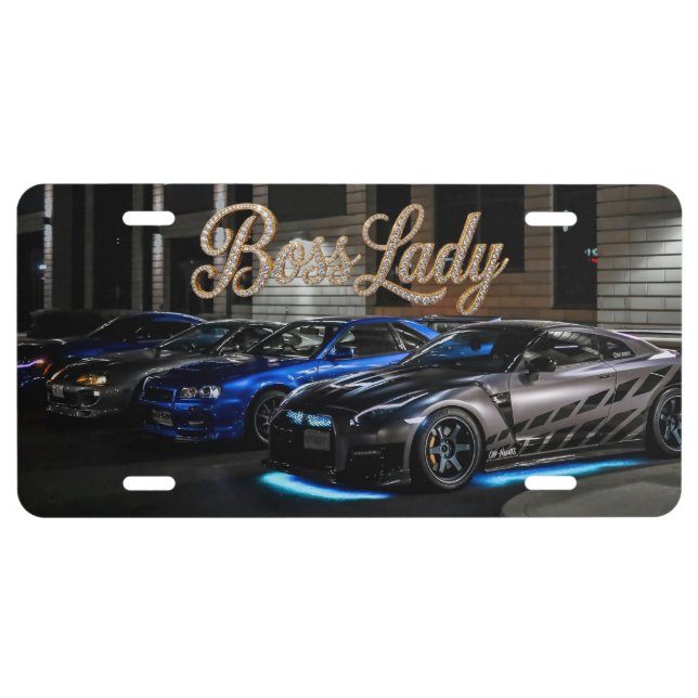 Boss Lady Diamonds License Plate (Front)