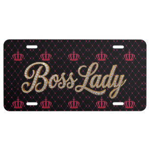 Boss Lady Diamonds License Plate