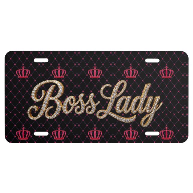 Boss Lady Diamonds License Plate (Front)