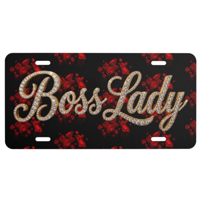 Boss Lady Diamonds License Plate (Front)