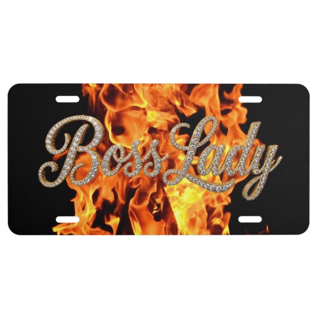 Boss Lady Diamonds License Plate (Front)