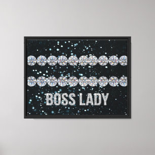 Boss Lady Diamonds Stretched Canvas Print