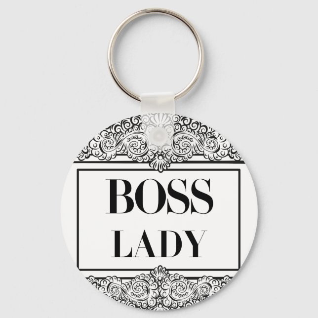 Boss Lady – Elegant Empowerment Keychain (Front)
