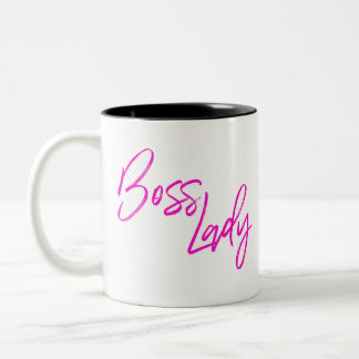 Boss Lady Entrepreneur Woman Business Girl Pink Two-Tone Coffee Mug