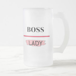BOSS LADY FROSTED GLASS BEER MUG