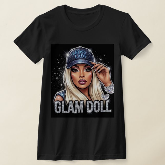 Boss Lady Glam Doll Diamonds T-Shirt (Laydown)